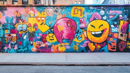 Fototapeta premium Vibrant graffiti wall art in urban setting