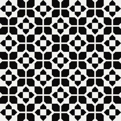 Mid century modern floral shapes in black and white. Repeated and decorative design that can be used for packaging, decorating, interior design, wallpapers, and more.