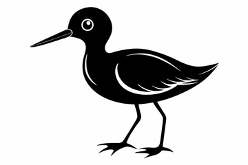 Little sandpiper black silhouette vector