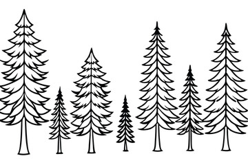 ponderosa line art detailed evergreen outline perfect for tattoo inspiratio