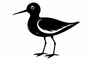 Little sandpiper black silhouette vector