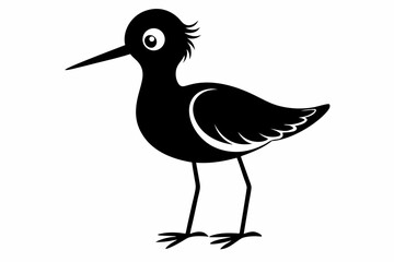 Obraz premium Little sandpiper black silhouette vector