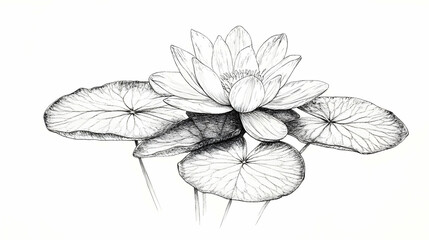 Fototapeta premium lily pad drawing illustration