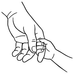 Father's Day Hand in Hand Outline - Minimalist Love Design