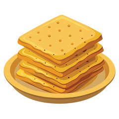 stack of crackers Crackers vector isolated. Illustration of food, snacks.