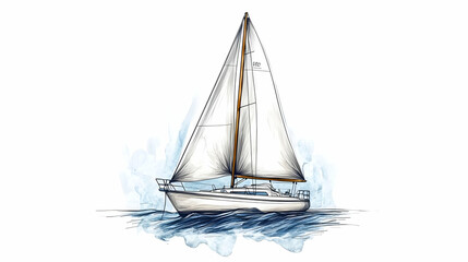 sailboat drawing illustration