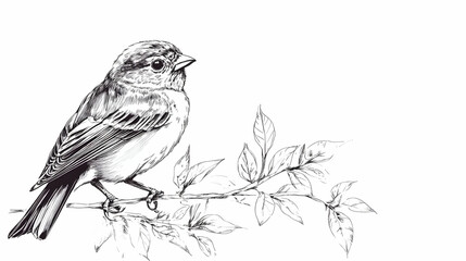 simple drawing birds illustration