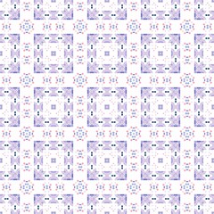 A seamless geometric pattern with pastel colors creating a symmetrical design.