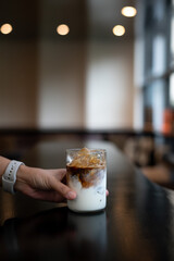 glass of coffee on the table