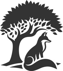 Silhouette of a fox vector