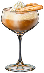 Tiramisu Martini Cocktail Illustration