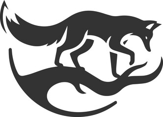 Silhouette of a fox vector