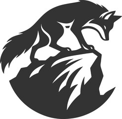 Silhouette of a fox vector