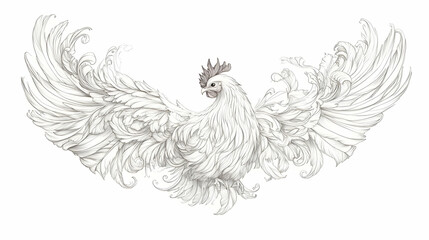 Obraz premium cockerel drawing illustration