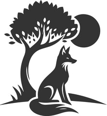 Silhouette of a fox vector