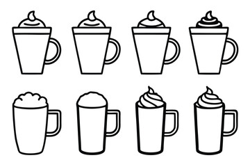 Mocha Line Art Detailed Sketch Perfect for Coffee Prints  