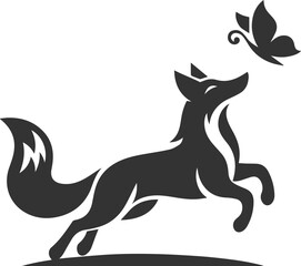 Silhouette of a fox vector