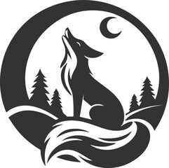 Silhouette of a fox vector