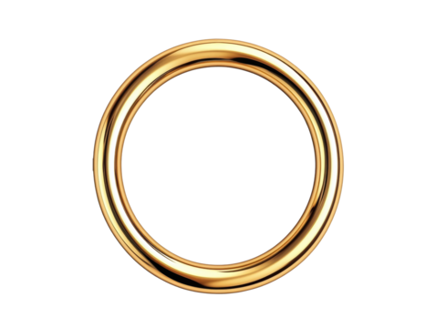 Elegant gold circular frame for decorative purposes in design, cut out