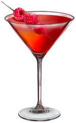 Raspberry Martini Cocktail Illustration