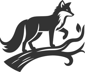 Silhouette of a fox vector