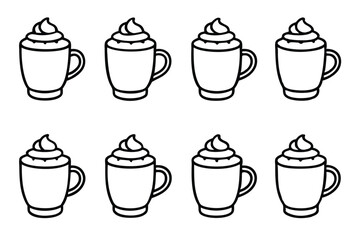 Mocha Line Art Detailed Sketch Perfect for Coffee Prints  