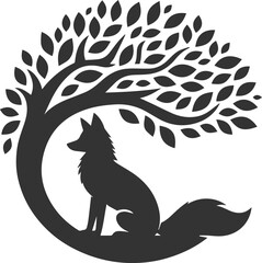 Silhouette of a fox vector