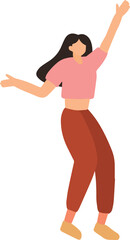 Energetic Woman Joyfully Jumping in the Air. A woman jumping with excitement and joy, representing an active and carefree lifestyle