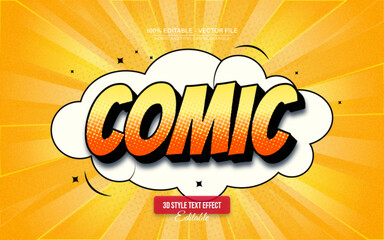 Yellow comic style text effect editable
