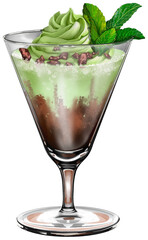 Mint Chocolate Martini Cocktail Illustration