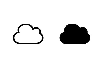 Minimalist cloud icon set. Clean and modern design suitable for weather forecasts, cloud computing, or general design elements. Isolated on blank background for easy integration
