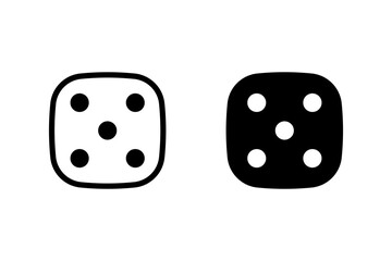 dice icon. Perfect for illustrating concepts related to games,  chance, risk, luck, probability, or decisions