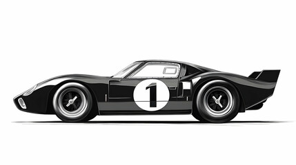 Fototapeta premium drawing race car illustration