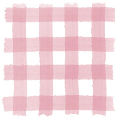 Soft pink gingham pattern; PNG