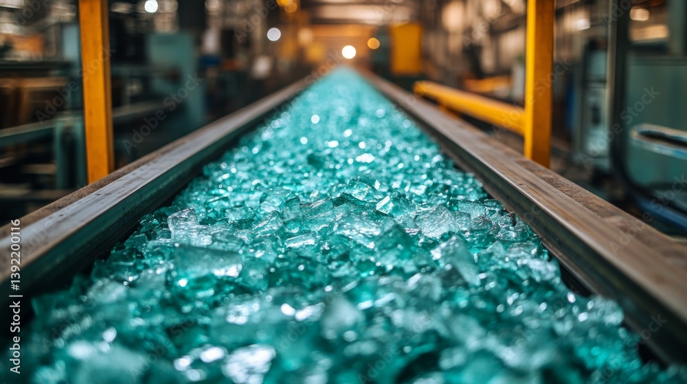 Poster raw glass materials being prepared for further processing in a manufacturing facility focusing on co