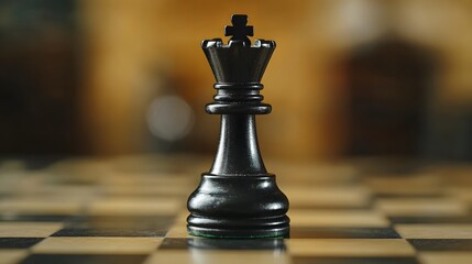 Close-up of a sturdy rook chess piece on a chessboard