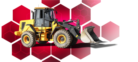 Built for tough jobs, this rugged dozer loader stands out in an isolated space, combining functionality and striking design on a striking design background.