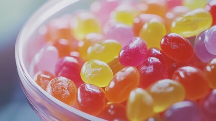 Colorful jelly beans in a glass bowl (1)