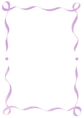 Wavy Ribbon Frame with Dots, light pink & purple wedding menu invitation border, hand drawn baby shower decoration, a4 birthday pastel party, clown funfair style, bachelorette bachelor vintage retro