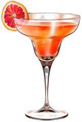 Blood Orange Martini Cocktail Illustration