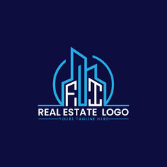 FI Real Estate and Construction Logo Design