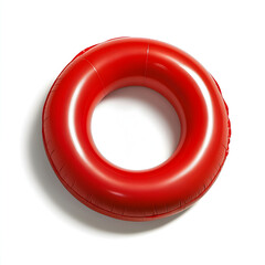 Red inflated swimming ring On white background