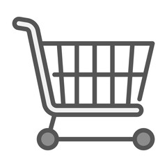 trolley filled outline icon. shopping color line illustration.