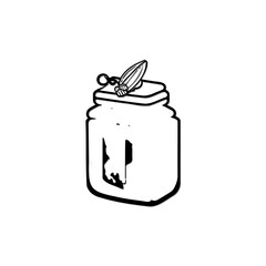 Stylized jar illustration with decorative leaf element perfect for crafts