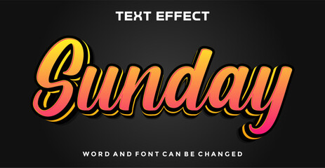 Fototapeta premium Sunday editable text effect