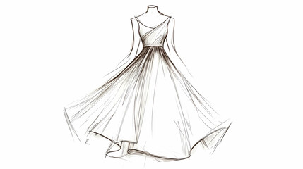 sketch drawing dress illustration