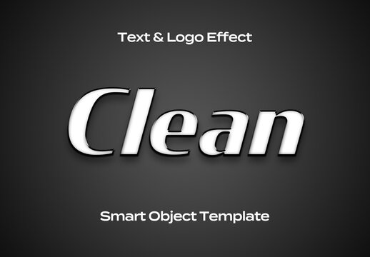 Normal Modern Clean Text Logo Style Effect Mockup Logotype Template Shape