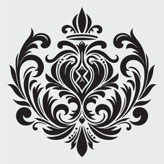 Luxury Black Decorative Element Flat Black Logo On White Background