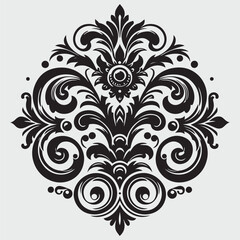 Luxury Black Decorative Element Flat Black Logo On White Background