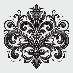 Luxury Black Decorative Element Flat Black Logo On White Background